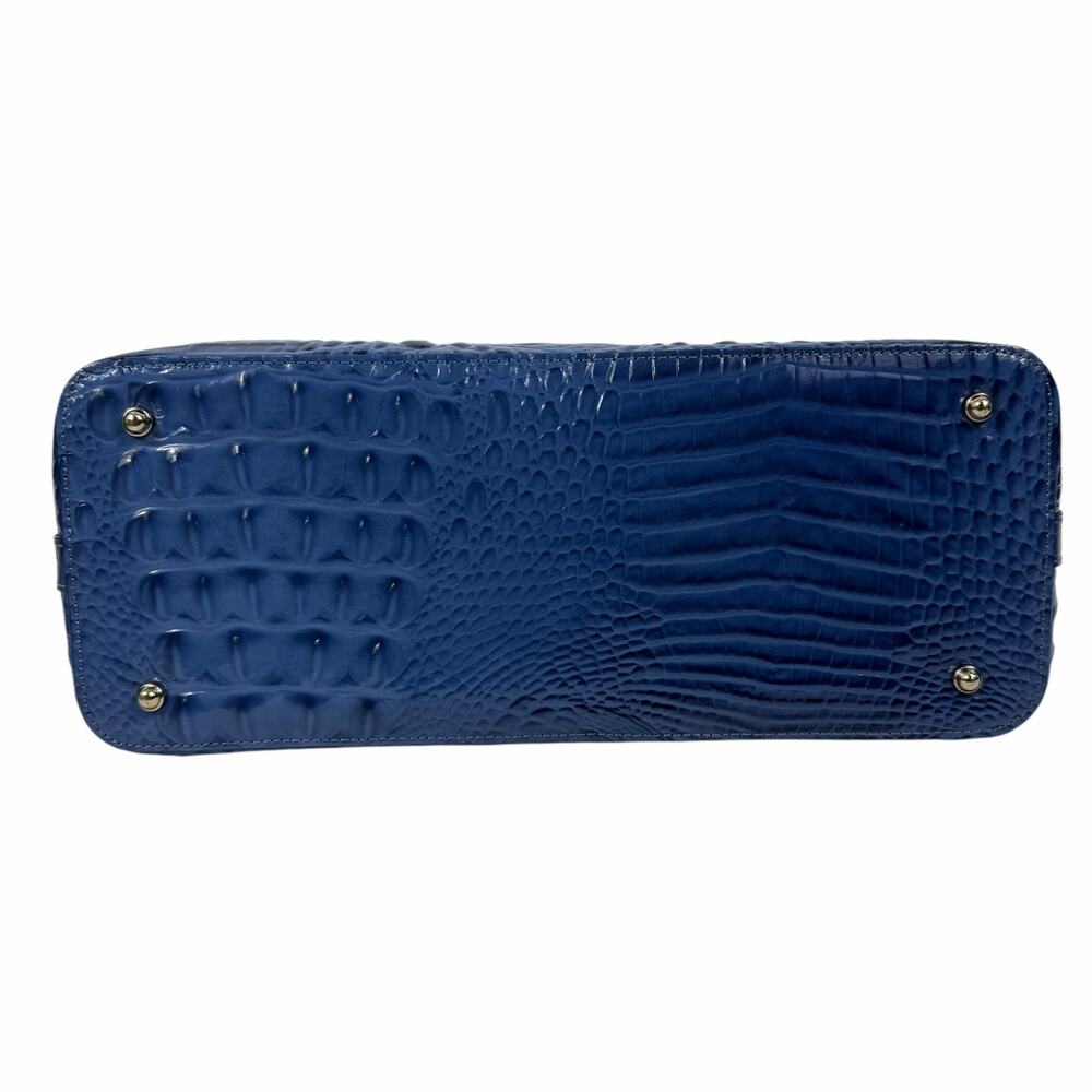 Brahmin Large Duxbury Satchel Bag Melbourne Irish Blue Leather Croc - Picture 8 of 15